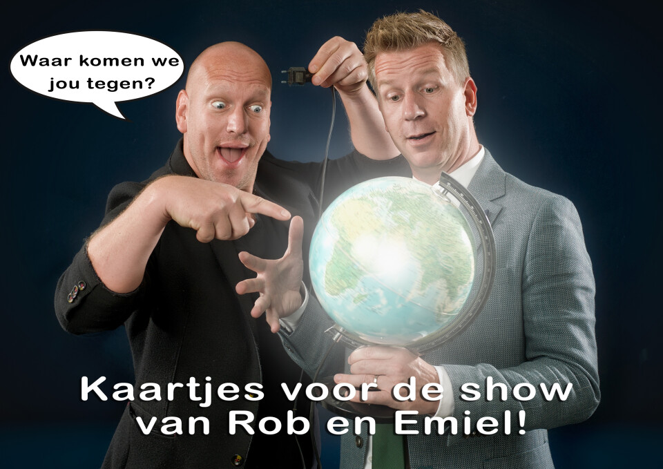 Avondje Rob en Emiel wereldbol